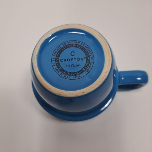 Crofton Stackable Blue White Geometric Pattern Coffee Mug 14 Fl Oz - Picture 8 of 15